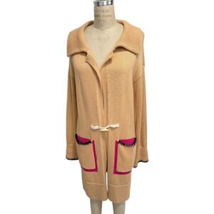 Kerri Rosenthal Goldie Long Knit Cardigan Sweater Size S Toggle Closure Pockets
